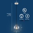 thumbnail image 4 of Linea di Liara Sferra Modern Large Glass Pendant Light Kitchen Island Brushed Nickel Pendant Lighting Clear Glass Globe Pendant Light Mid Century Hanging Light Fixture, LED Bulb Included, UL Listed, 4 of 5