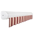 thumbnail image 2 of AWNTECH 20x10 Key West Manual Patio Retractable Awning Outdoor Canopy Sun Shade with Heavy-Duty Cassette, Burgundy and Tan Stripe, 2 of 3