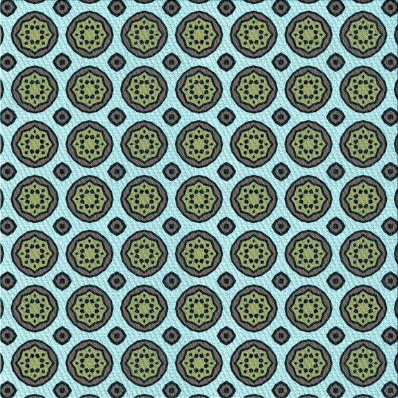 Ahgly Company Indoor Square Patterned Tiffany Blue Area Rugs, 4' Square
