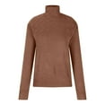thumbnail image 3 of ylioge Sweaters for Women, Womens Turtleneck Sweater Casual Loose Long Sleeve Crewneck Mock Neck Pullover Solid Color Cable Knit Sweater Christmas Ugly Sweater Fall, 3 of 7