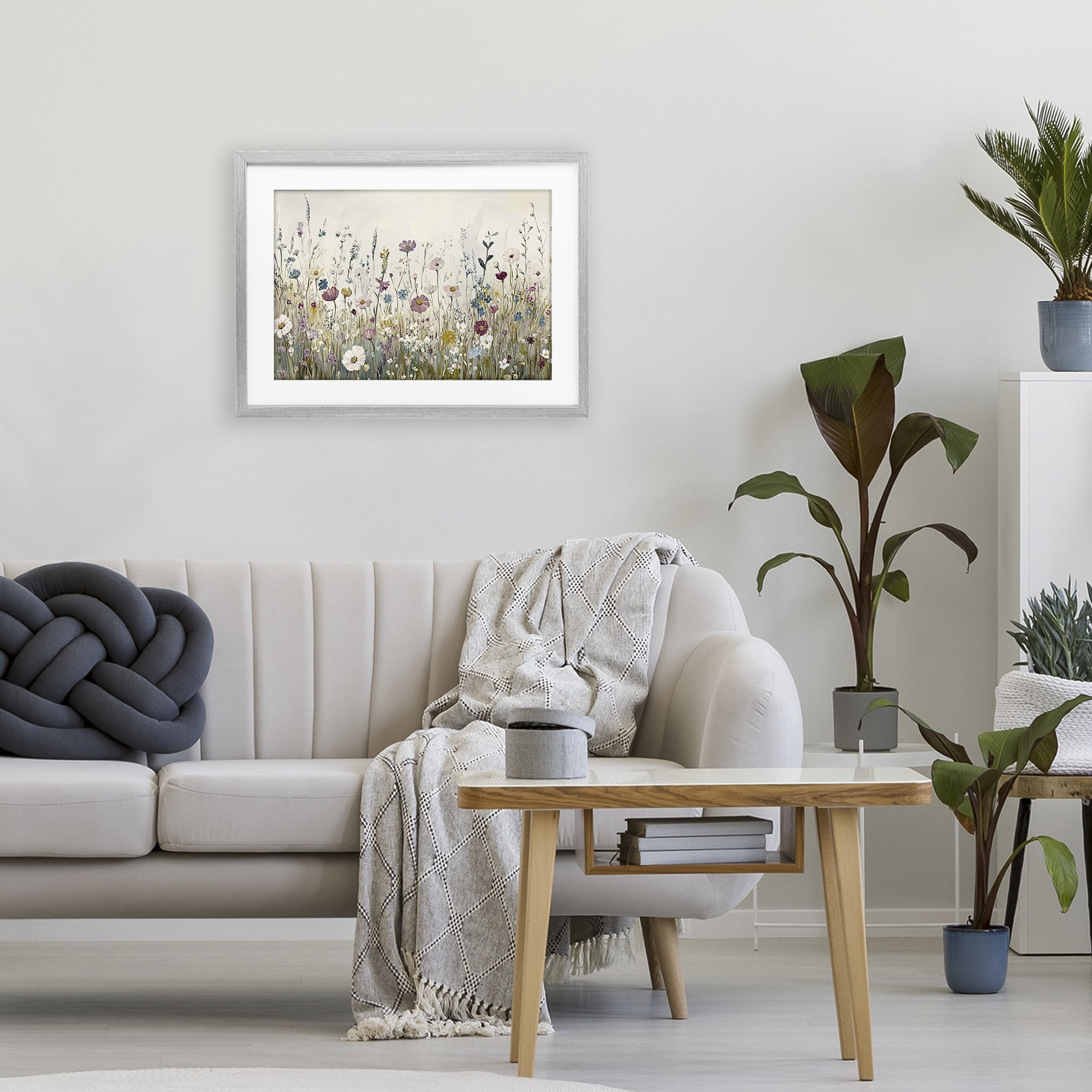 Stupell Industries Spring Blooms Pastoral Meadow Gray Framed Print Under Glass, design by Kim Allen