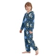 thumbnail image 7 of Moon Flower Wheat Pattern One Piece Pajamas Soft Jumpsuit Cozy Sleep and Play Romper Zipper and Pockets 4T, 7 of 7