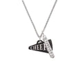 thumbnail image 2 of Delight Jewelry Acrylic 1.25" Black Cheer Megaphone Silvertone Forever Bar Charm Necklace, 23", 2 of 4