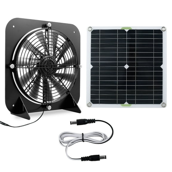 Solar Panel Fan Kit 13.5inch 100W Waterproof Solar Powered Exhaust Fan 3000rpm Auto Adjustable High Efficiency Cooling Chicken Coop Solar Fan Solar Camping Fan for Dog Kennel