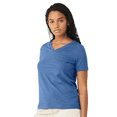 thumbnail image 4 of BELLA+CANVAS Relaxed Heather CVC Tee for Women, Short Sleeve V-Neck T-Shirt, Heather True Royal, 2XL, 4 of 5