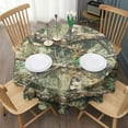 thumbnail image 3 of Forest Camo Branches Leaves Pattern Round Tablecloth 60"x60",Wrinkle Wipeable Table Cloth for Kitchen Dining Room Picnic Patio Party, 3 of 6