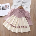 thumbnail image 4 of Vestido de princesa de lana con mangas abullonadas para mujer, otoño e invierno, vestido de cuello redondo de punto para niña pequeña, 4 of 6