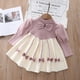 thumbnail image 2 of Vestido de princesa de lana con mangas abullonadas para mujer, otoño e invierno, vestido de cuello redondo de punto para niña pequeña, 2 of 6