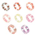 thumbnail image 1 of 8pcs Fruit Pattern Resin Rings Creative Rings Ladies Girls Lemon Strawberry Ring, 1 of 6