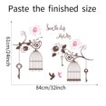 thumbnail image 4 of Inteprter Pegatina de pared de jaula de pájaros de flores, adornos de pared interesantes para el hogar, calcomanía autoadhesiva impresa para Decoración del hogar, 4 of 6