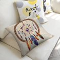 thumbnail image 5 of Fantasy Feather Linen toss pillowcase Decoration pillowcase Gift preferred 20x20" Cushion cover 2 set Sofa pillowcase Sofa bedroom living room car, 5 of 8