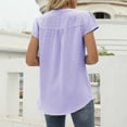 thumbnail image 5 of NJGRAE Womens Plus Size Tops Thermal Lined Winter T-Shirts Chiffon Tops for Women Cute Cap Sleeve Dot Tops Button Down V Neck Loose Blouse Solid Color Shirts Gym Workout Fitted Tees S, 5 of 5