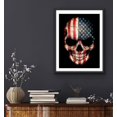 thumbnail image 2 of Kits de pintura de diamante 5D DIY para adultos, patrón de calavera de bandera nacional, pintura de diamante redonda completa, utilizado para decoración de pared del hogar (12.0 x 16.0 in), 2 of 5