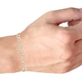thumbnail image 2 of Nuragold 14k Real Yellow Gold Solid Mariner 7.5mm Anchor Chain Pave Diamond Cut Bracelet (7.5"-9") Two Tone Italian Jewelry for Men, 2 of 9