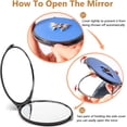 thumbnail image 3 of Portable Foldable Metal Makeup Travel Makeup Mirror with Cartoon Animal Design, Double-Sided 1X/2X Compact Makeup Mirror Pocket Makeup Mirror (Round,Drip Blue), 3 of 7