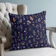 thumbnail image 4 of Pillow Covers 18x18 Set of 2, Navy Blue Botanical Wildflowers Throw Pillow Covers Decorative Couch Cushion Cover, Rustic Floral Microfiber Soft Square Pillowcases for Bedroom Living Room Sofa, 4 of 9