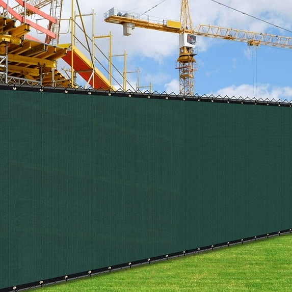 iCover 8x50ft Privacy Screen Fence, Garden Windscreen Mesh Shade Sail Net Barrier, Reinforced Bindings and Brass Grommets Cable Zip Ties Included,Green