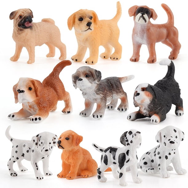 Simulation Pet Puppy Animal Cute Spotty Dog Figurines Animaux Collie Teaching Aids Model Ornament Early Childhood Education ToysZQ198 He Qiyong unisex