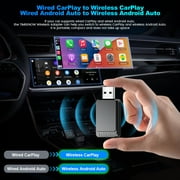 Wireless Carplay Adapter, Apple Carplay Wireless Adapter for Factory Wired CarPlay Plug and Play, iPhone iOS 10+, Black