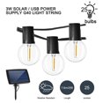 thumbnail image 1 of G40 Globe Luces Solares De Cadena 25 Bombillas Led Transparentes Luces De Patio De Patio Trasero Vintage Luces Colgantes Para Interiores Y Exteriores Kearding HA026270-00, 1 of 5