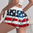 thumbnail image 6 of Tnhcen Women's 4th of July Print Pajama Shorts Elastic Waist Button Up High Waisted Sleep Shorts Fitted Patriotic Casual Home Shorts for Women S-2XL, 6 of 6