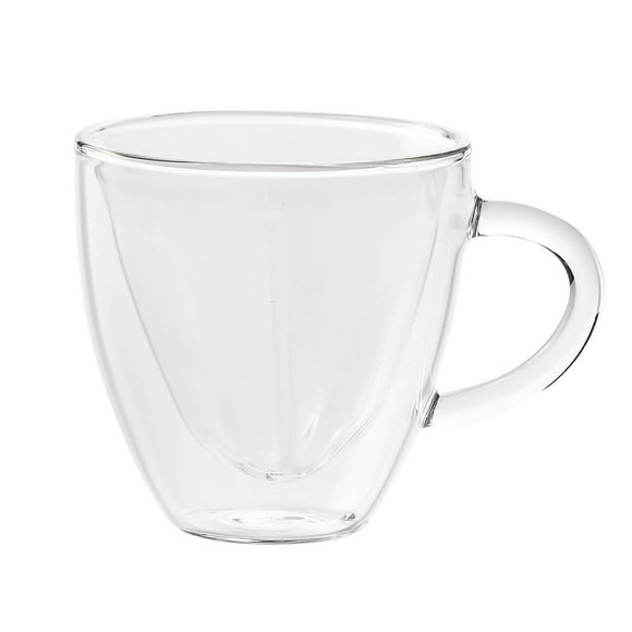 Safdie & Co. Premium Barista Amore Glass Coffee Mugs with Handle, Transparent Tea Glasses for Hot/Cold Beverages, Perfect Design for Americano, Cappuccinos, Latte or Macchiato, Tea and Beverage 2Piece