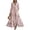 *Pink, variant on Women's Floral Pleated Deep V-Neck Maxi Dress , Elegant Wedding Guest Evening Gown For Women , Ladies' A-Line Formal Dress with Pockets,White,S-3XL
