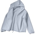 thumbnail image 6 of CHGBMOK Women Sherpa Fleece Hooded Jacket Full Zip Up Long Sleeve Cropped Outerwear Loose Fit Casual Warm Coat, 6 of 7