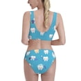 thumbnail image 3 of Picia Cute Healthy Teeth Women's High Waisted Bikini Scoop Neck Swimsuit Two Pieces Bathing Suit-Small, 3 of 8