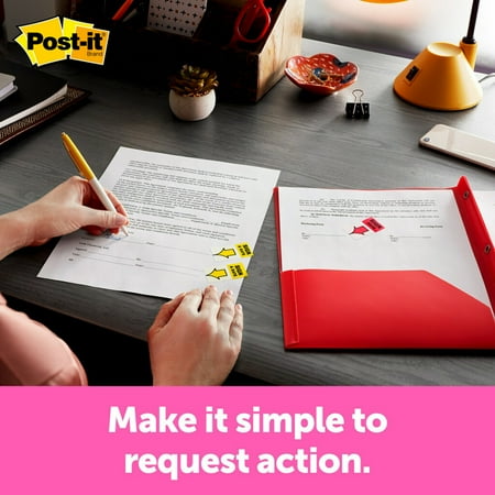 Post-it Message Flags, "Sign Here", Red, 1 in. Wide, 200 Flags per Pack