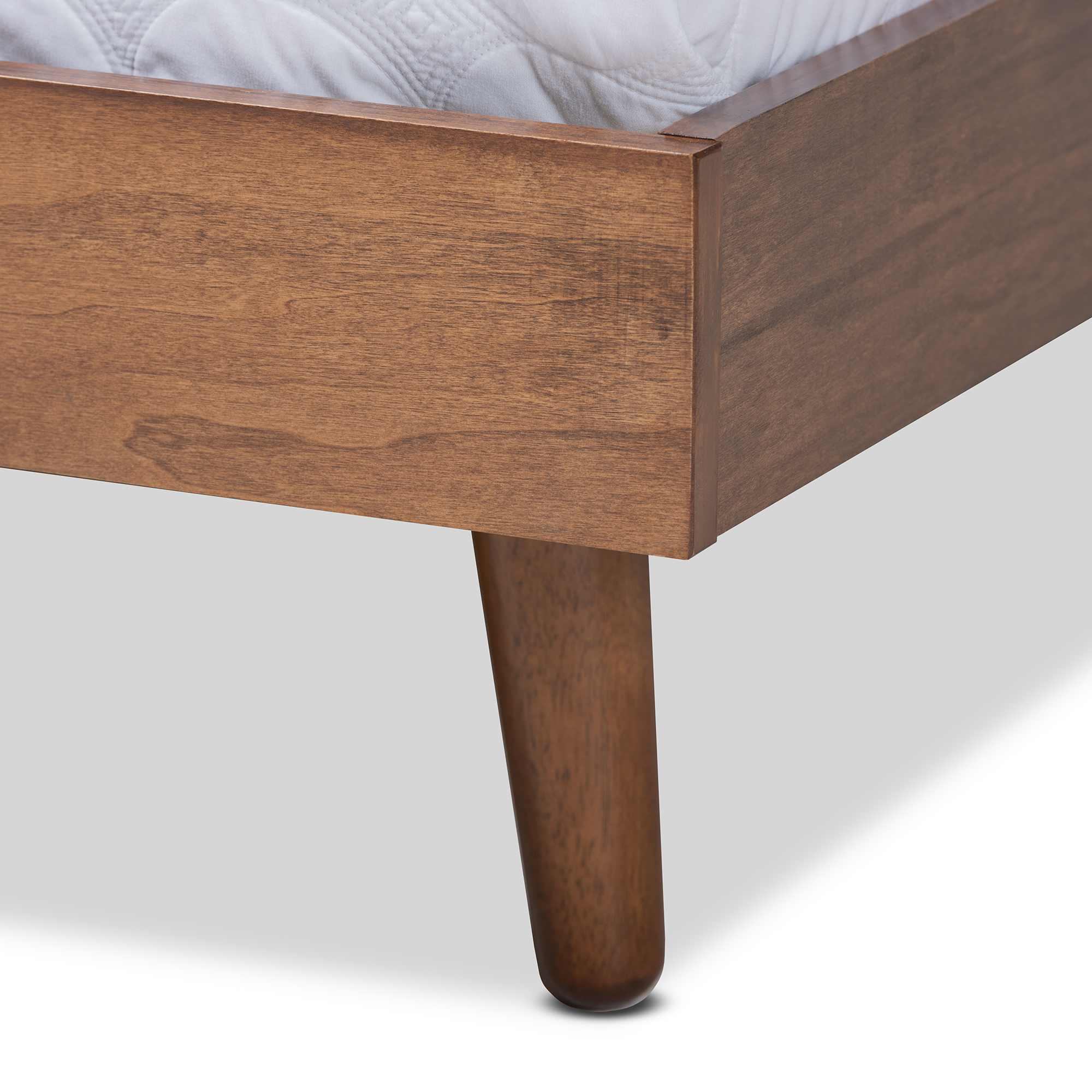 Baxton Studio Anzia MidCentury Modern Walnut Finished Wood Queen Size Platform bed