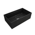 thumbnail image 3 of BOCCHI 1504-004-2020MB Apron Front Fireclay 33 Inch Single Bowl Kitchen Sink Kit, 3 of 7