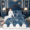 thumbnail image 3 of Erosebridal Blue Paisley Full Size Comforter Sets,Nature Art Bedding Comforter Set,3-Piece,1 Comforter and 2 Pillowcases,Light Gray Reversible, 3 of 7