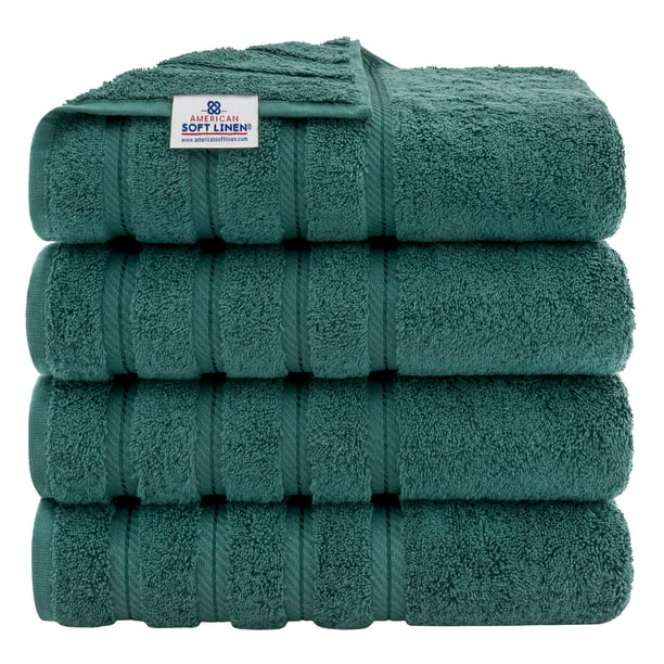 Juego de toallas de baño American Soft Linen Luxury, 4 piezas, 100% algodón