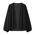 thumbnail image 6 of Tqcoqu Womens Long Sleeve Lightweight Sheer Cardigans,Kimonos Casual Loose Open Front Beach Cover Ups,Black Women's S-XXXL, 6 of 7