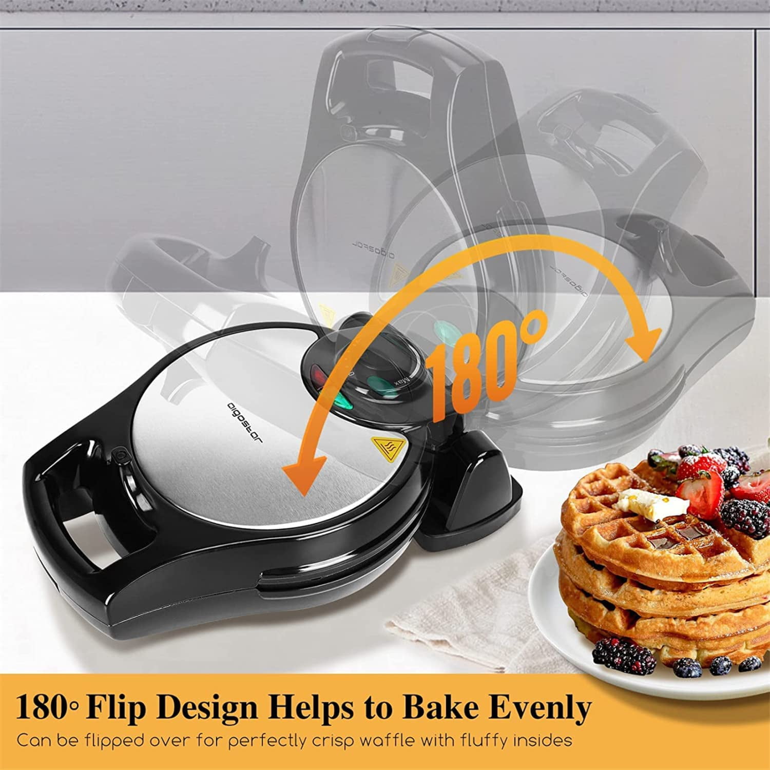 Buy Belgian Waffle Maker, 8 Inch Flip Waffle Irons with NonStick