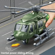 Coollooc Kids Helicopter Toy Diecast Military Helicopter Model Kit,Pull Back Toy Helicopter,Toy Airplane with Rotatable Propeller,Helicopter Toys for Boys Age 4-7(ArmyGreen)