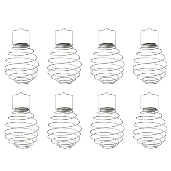 Solar Powered LED Spiral Hanging Lights Outdoor Lighting LED Wire Lantern Spiralight (Spiral Light X8) Warm White