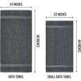 thumbnail image 6 of 6 Pack Small Bath Towel Set, 100% Ring Spun Cotton (22 x 44 Inches) Lightweight and Highly Absorbent Quick Drying Towels, Premium Towels for Hotel, Spa and Bathroom (Grey), 6 of 8