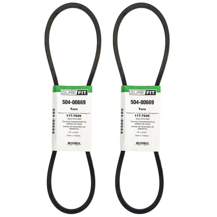 SureFit Deck Drive Belt for Toro 117-7649 40" Turbo Force Deck GrandStand 2PK