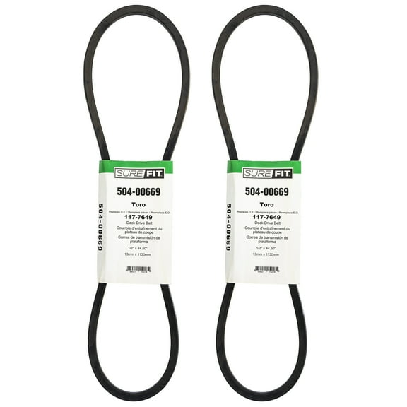SureFit Deck Drive Belt for Toro 117-7649 40" Turbo Force Deck GrandStand 2PK