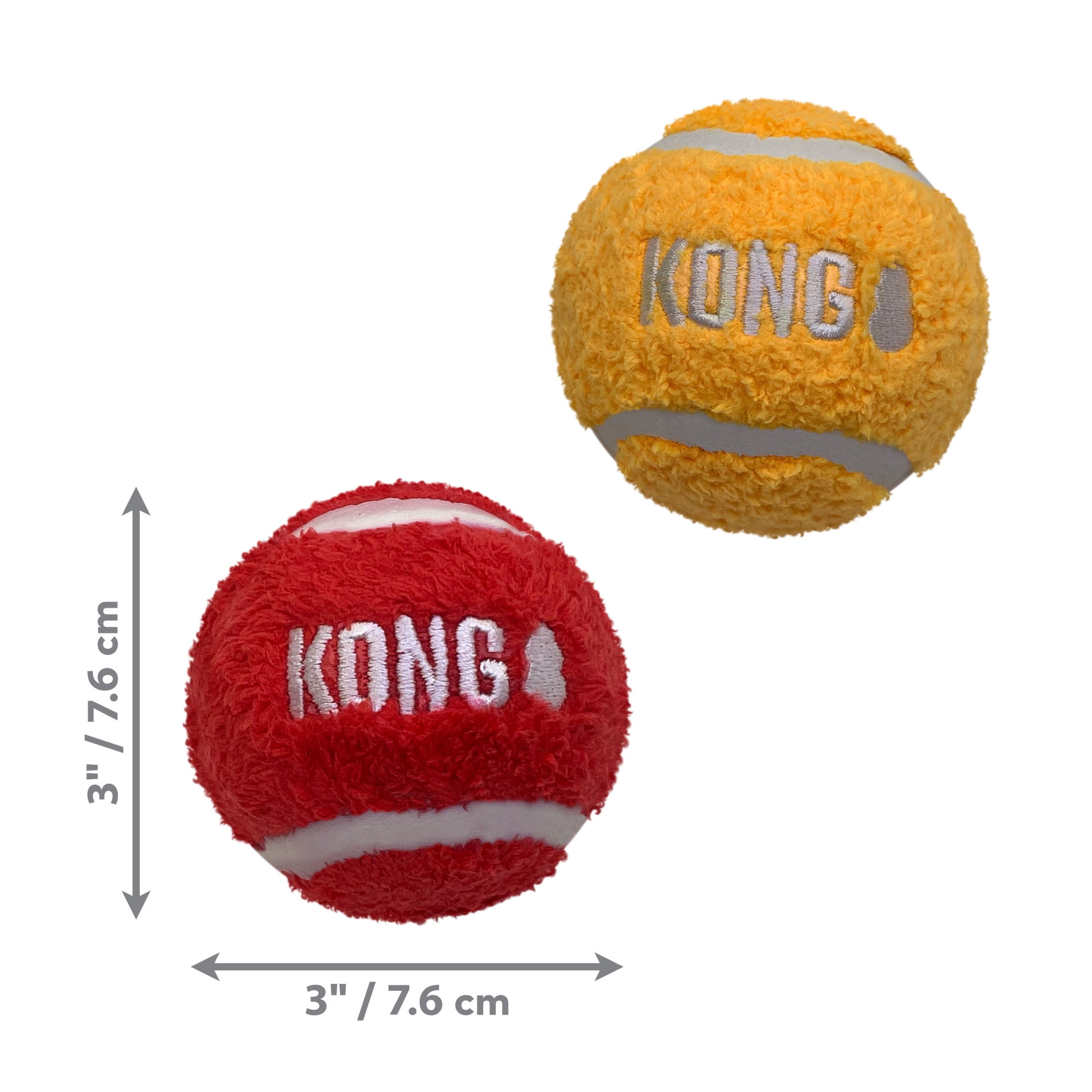 KONG® Sport® Softies Balls, Sherpa Fleece Dog Toys, Assorted Colors, Large, 2 Count