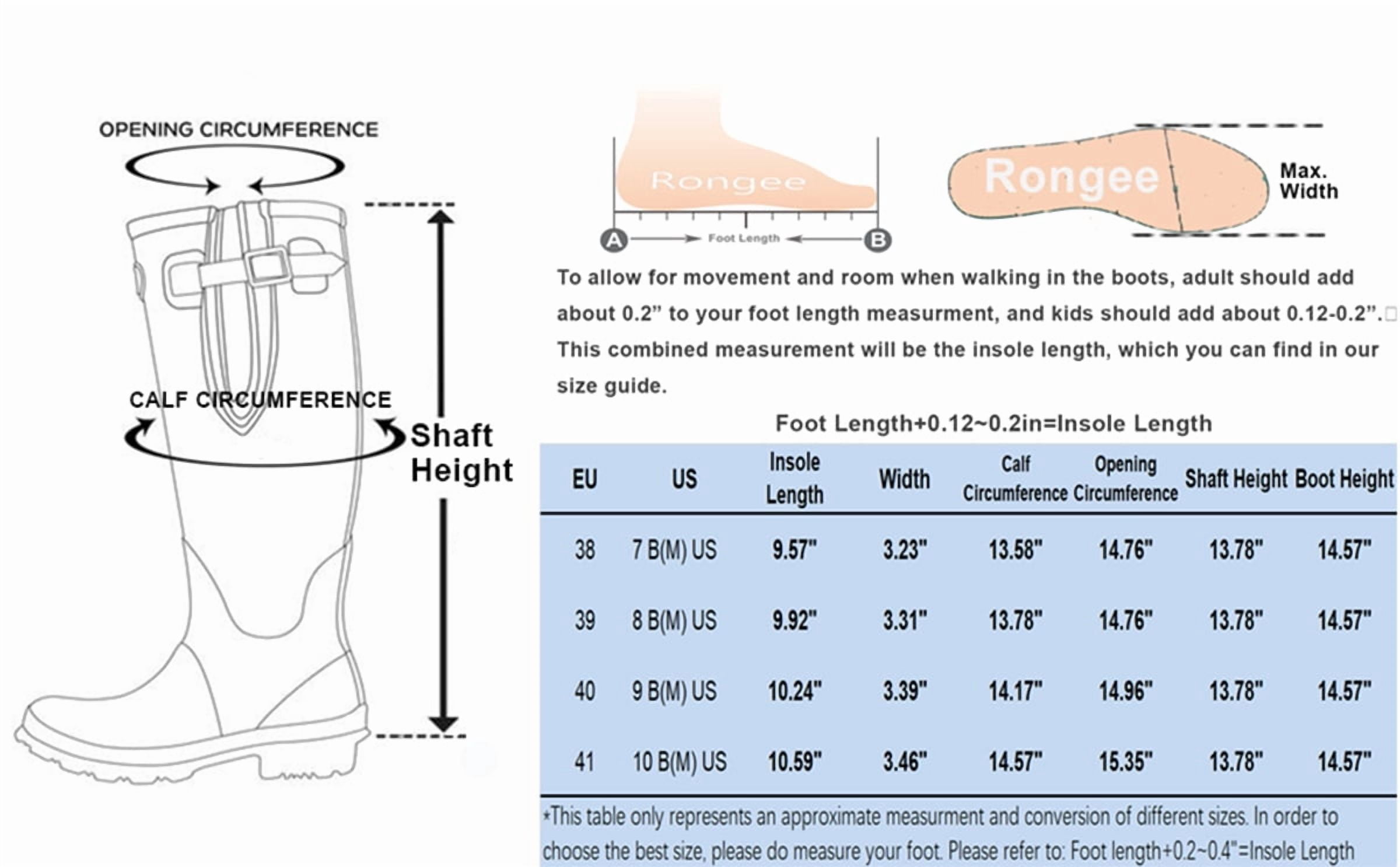 Rongee Rain Boots for Women Waterproof Outdoor Garden Shoes Bird Tree Printed 8 (B(M) US)