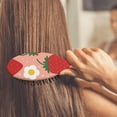 thumbnail image 3 of Painted Strawberry Detangler Brush - Gentle Round Bristles for Kids & Sensitive Scalps, 3 of 4