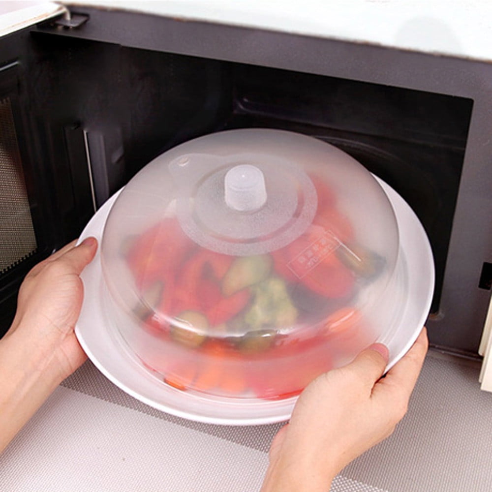 1pc Transparent Ventilated Microwave Food Plate Covers Lid for Prevention 