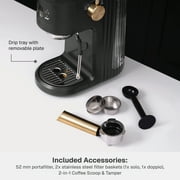Thyme & Table Barista Mini Espresso Machine with 15-Bar Pressure and Steam Wand, Slate Grey