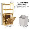 thumbnail image 4 of Cesta de Lavandería, Cesto Para Ropa Sucia con 3 Niveles de Almacenamiento, Muévete Fácilmente, Bote de ropa Sucia con Bolsa Extraíble, Para Lavadero, Baño y Dormitorio, 119 * 50 * 30CM, 4 of 9