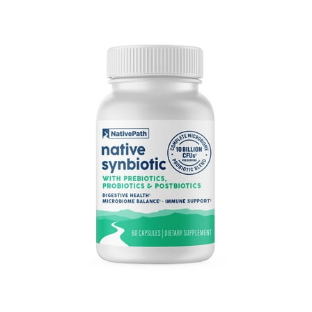 NativePath Complete Synbiotic - Pre, Pro & Postbiotic 3-in-1 for Gut Health & Digestive Support - 10 Billion CFU, 30 Servings