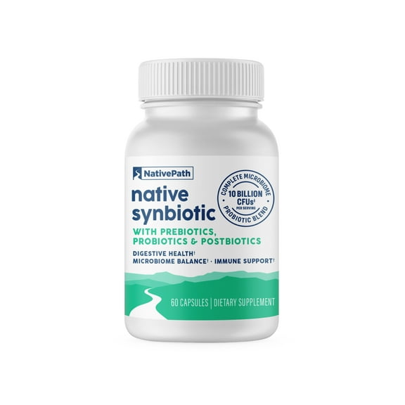 NativePath Complete Synbiotic - Pre, Pro & Postbiotic 3-in-1 for Gut Health & Digestive Support - 10 Billion CFU, 30 Servings