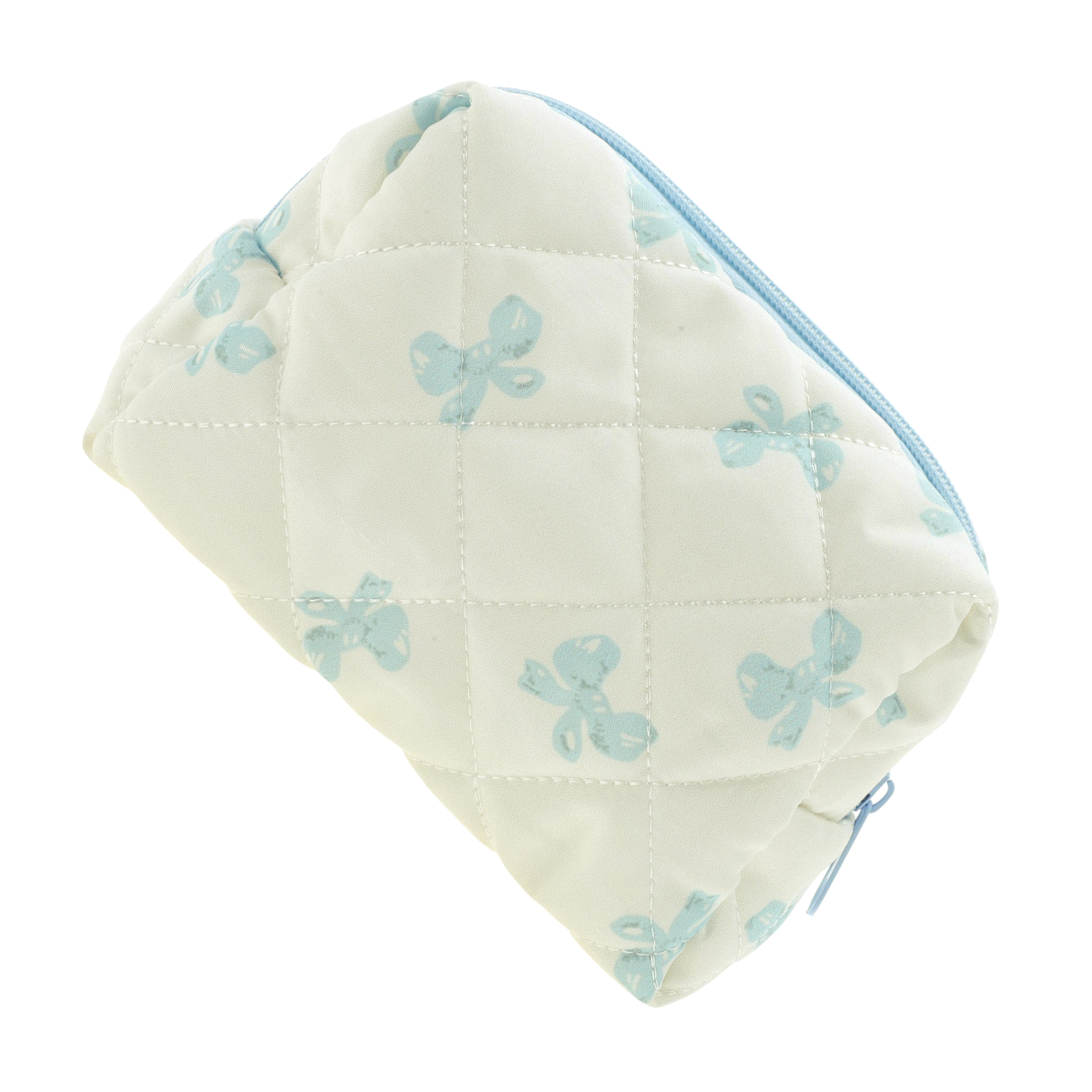Unique Bargains 1Pc Durable Butterfly Pattern Storage Makeup Bag for Travel Blue Beige